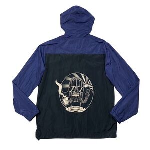 Dutch Bros Windbreaker Men Large Nightfall Blue Black Coffee Arizona Dutch Mafia